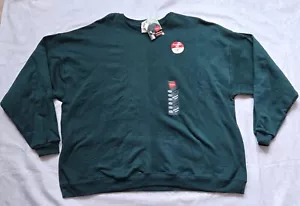 NWT HANES GREEN MEN'S RELAXED CREW SWEATSHIRT PULLOVER SIZE 3XL 1999 VINTAGE - Picture 1 of 6