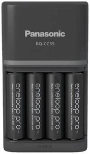 Panasonic eneloop Akku Schnellladegerät BQ-CC55 + 4x eneloop pro AA 2500mAh 1,2V - Bild 1 von 4