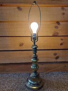LOVELY VINTAGE STIFFEL STYLE BRASS TABLE LAMP 29" H X 5-3/4" DIA BASE #2 - Picture 1 of 9