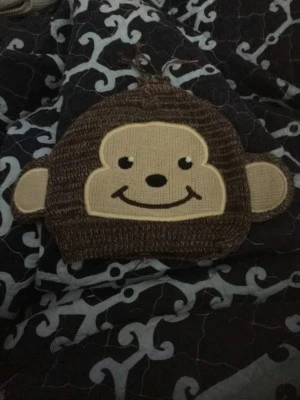 Nuevo Gorro So Dorable Bebé Niño Marrón Tejido MONO, Talla 6-12 Meses Foto 1 de 2