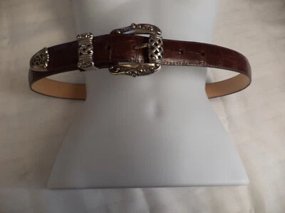 Cinturón Brighton 1995 granate de cuero en relieve para mujer talla M EE. UU. Foto 1 de 4