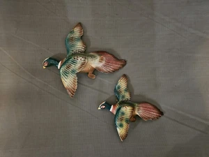 SET OF (2) NORCREST CERAMIC PHESANT WALL PLAQUES - Picture 1 of 9