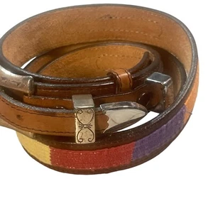 Cockney Rebel Womens Belt Leather Multi-Color Size 36 Silver Buckle - Picture 1 of 17
