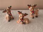 Vintage Kimple Reindeer Ceramic Set Of Three