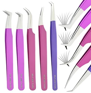 My Lash Tools Fiber Tip Lash Tweezers Boot Volume Tweezers set Lash Extensions - Picture 1 of 8
