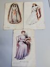 Vtg Victorian Postcard Set Lot of 3 Southern Girl The Bride and Afternoon Tea D2