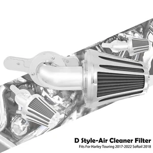 Chrome Cone Air Filter Gray Intake For Harley Road King Electra Glide 2017-2023 - Picture 1 of 15