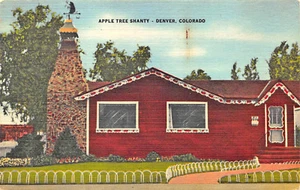 Denver CO Apfelbaum Shanty Restaurant Leinen Postkarte - Bild 1 von 2