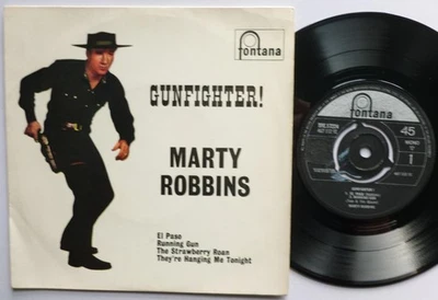 Marty Robbins Gunfighter EP Fontana TFE17224 VG/EX 1960 7" EP in picture slee... Foto 1 de 4