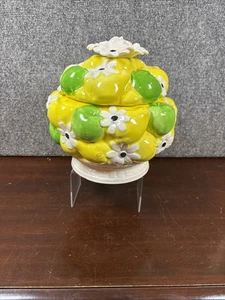 Inarco Japan 1967~ Barattolo biscotti giallo/verde mela/margherita - Foto 1 di 6