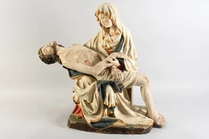 H09E32- Michael Haimerl Pieta Sculpture Wood Carved Monogr. & dat. 1984 - Picture 1 of 12