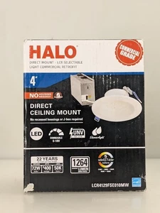 Halo LCR4 4 in. White Selectable CCT Integrated LED Recessed Light Round Surface - Picture 1 of 11
