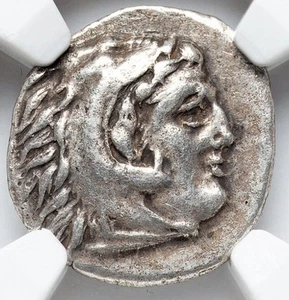 Alejandro Magno III 336-323 A.C., Dracma AR de Plata Reino de Macedonia, NGC EN MUY BUEN ESTADO - Imagen 1 de 5