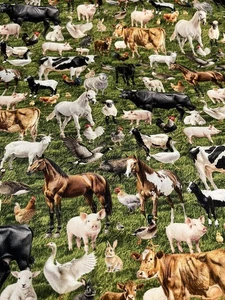Animales de granja Caballos Ovejas Cerdos Vacas Terneros Pollos Bebé Niño Juego de sábanas - Imagen 1 de 1
