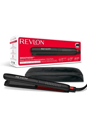 Revlon Smoothstay 25mm  Infused Hair Straightener + Travel Pouch Free Delivery - Image 1 of 4