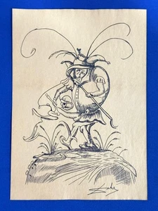 Salvador Dali (Handmade) Drawing on antique paper Signed and Sealed. - Picture 1 of 2