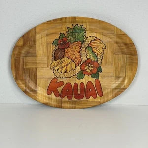 Vintage Kauai, Hawaii Bambus Mid Century Serviertablett - Bild 1 von 8