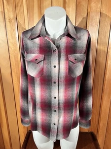 Camisa Pendleton Mujer Grande L Cuadros Umatilla? Top de lana occidental a presión frontal - Imagen 1 de 7