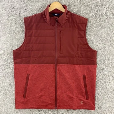 Lands' End Insulated Vest Jacket Mens Large Red Full Zip Stretch Quilted NEW - Image 1 of 4