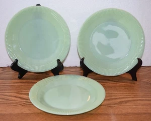 3 Vintage Fire King Jadeite Glass Dinner Plates 9" - Picture 1 of 3