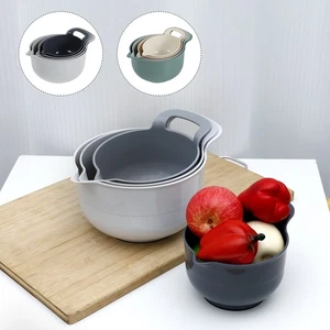 4 Pcs Nonslip Plastic Mixing Bowl Set Space Saving Nesting Mixing Bowl Unsle - Picture 1 of 22