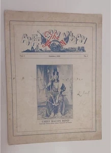 AMERICAN INDIAN MAGAZINE #1 OCT 1926 TULSA OKLAHOMA OSAGE CHIEF BACON RIND - Bild 1 von 8