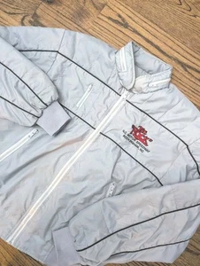 Vintage Men's M "The Rock" CHARLOTTE MOTOR SPEEDWAY Gray Black Stripe Jacket - Picture 1 of 9