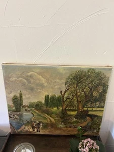 Vintage Signed A Dean 1996 Oil On Canvas Painting Constable’s Country Suffolk - Picture 1 of 5