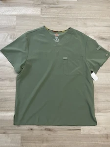 Nuevo con etiquetas Blusa Médica Dickies Para Hombre Talla Grande Cuello en V Camisa Bolsillo Medicinal Verde Elastizada - Imagen 1 de 7
