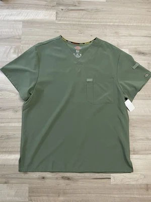 Nuevo con etiquetas Blusa Médica Dickies Para Hombre Talla Grande Cuello en V Camisa Bolsillo Medicinal Verde Elastizada Foto 1 de 4