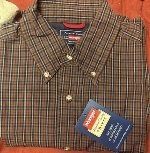 Camisa Wrangler Hero manga larga abotonada para hombre talla pequeña-cool algodón River - Imagen 1 de 4