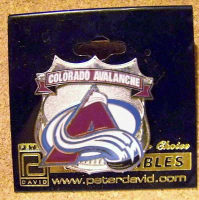 Colorado Avalanche logo shield pin silver tone NHL - Image 1 of 4