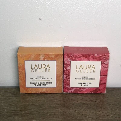 Laura Geller Baked Balance N Brighten Foundation Blush Light Tropic Hues Lot 2 - Image 1 of 4