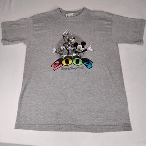 Walt Disney World 2004 T Shirt Kids XL Gray Mickey Goofy Pluto Donald - Picture 1 of 11