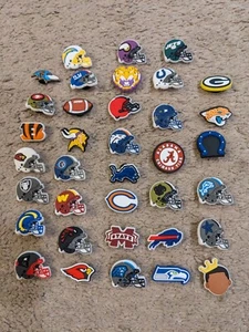 CROCS SHOE CHARMS NFL FOOTBALL Teams 30+ Helmets Logos Mascots - Picture 1 of 7