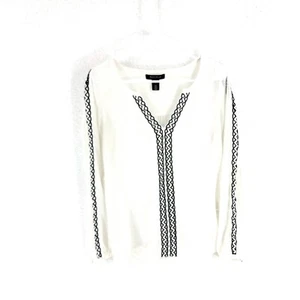 Blusa Casa Blanca Mercado Negro Transparente Blanca Negra Cuello en V Talla 2 Poliéster - Imagen 1 de 7
