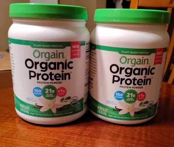 Orgain Organic Protein Plant Based Vanilla Bean Protein Powder, 1.02lb