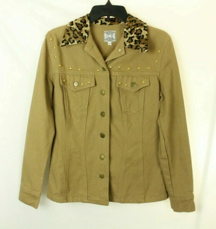 Point Blank Women's Jacket Beige Denim Embellished Size S - Image 1 of 4