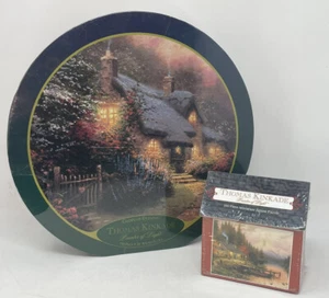 Thomas Kinkade Puzzles 750pc Round Glory of Evening 100pc Mini End a Perfect Day - Picture 1 of 5