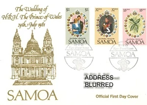 Samoa FDC Wedding of HRH Prince of Wales First Day Cover, 22.7.1981 - Picture 1 of 1