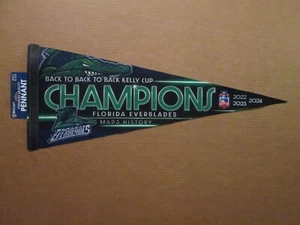 ECHL Florida Everblades 2022 2023 2024 B T B T B Kelly Cup Champions Pennant - Picture 1 of 1