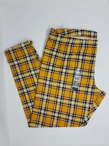 No Boundaries NOBO Juniors Yellow Plaid High Rise Ankle Leggings Sz XXXL (21) - Picture 1 of 2