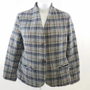 Vintage She Ltd Damen Blazer Größe 12 Wolle kariert gefüttert 2 Knöpfe Taschen Mehrfarbig - Bild 1 von 7