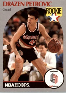 1990-91 Hoops #248 Drazen Petrovic Portland Trail Blazers - Picture 1 of 2