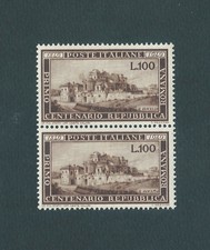 REPUBBLICA 1949 - CENTENARIO DELLA REPUBBLICA ROMANA - COPPIA DA 100lire