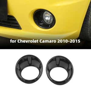 Front Fog Light Cover Trim Carbon Fiber For Chevy Camaro 2010-13 ABS Accessories - Picture 1 of 12