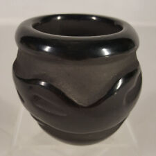 Original Santa Clara Pueblo Small Black Jar by Ramona Tapia (1994-2003) yqz