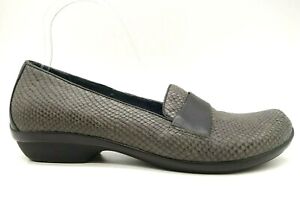 Dansko Black Gray Snakeskin Print Driving Loafers Shoes Women's 39 / 8.5 - 9
