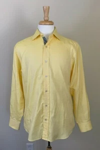 Camicia elegante uomo Robert Talbott Carmelo giallo bottoni davanti collo medio largo - Foto 1 di 7