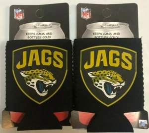 Jacksonville Jaguars Name & Logo NFL Collapsible Can Cooler SET OF 2 - Picture 1 of 1